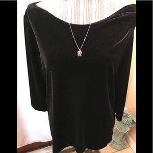Black Velvet long sleeve top XL scoop neck